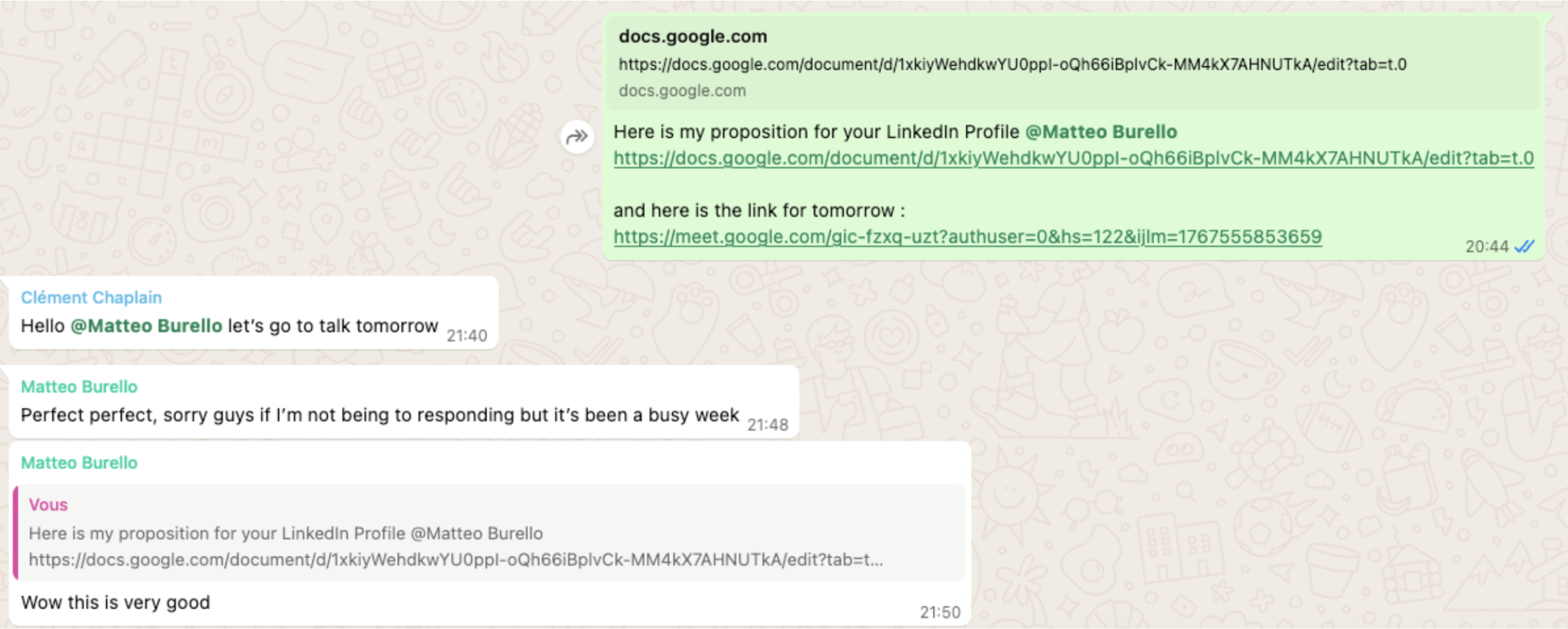 Message reçu — CEO