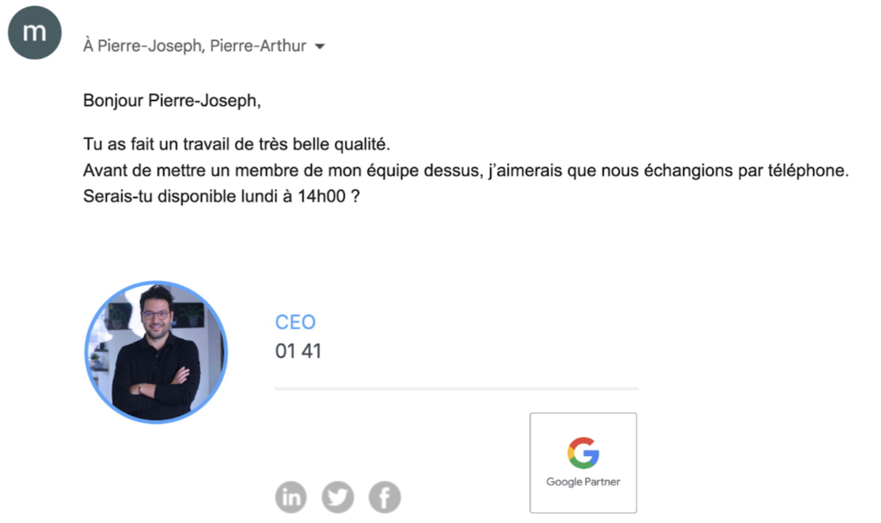 Message reçu — WhatsApp