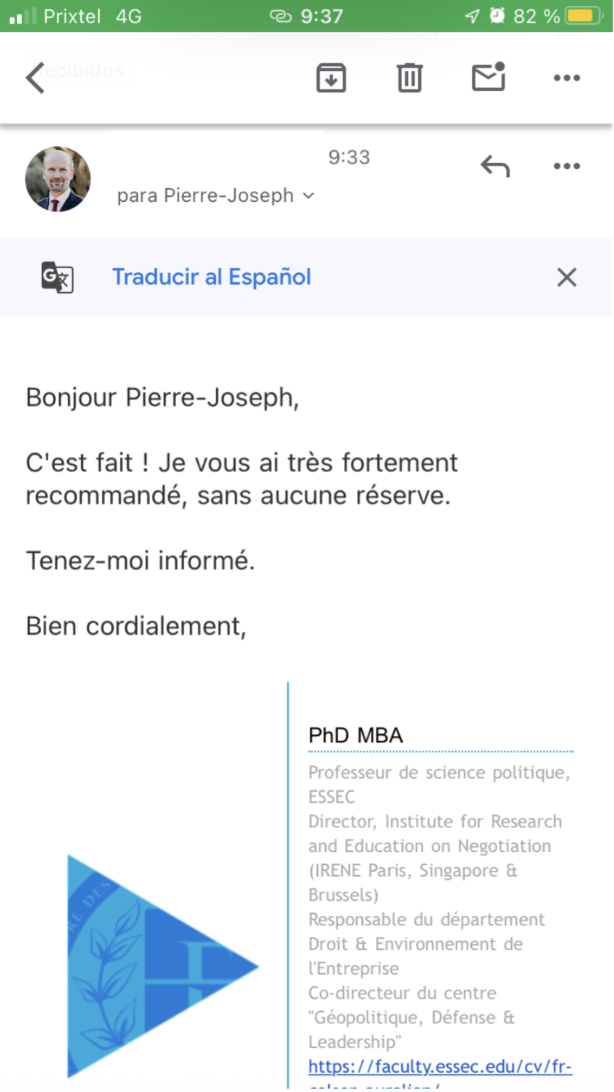 Message reçu — email